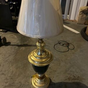 Elegant Gold and Green Table Lamp